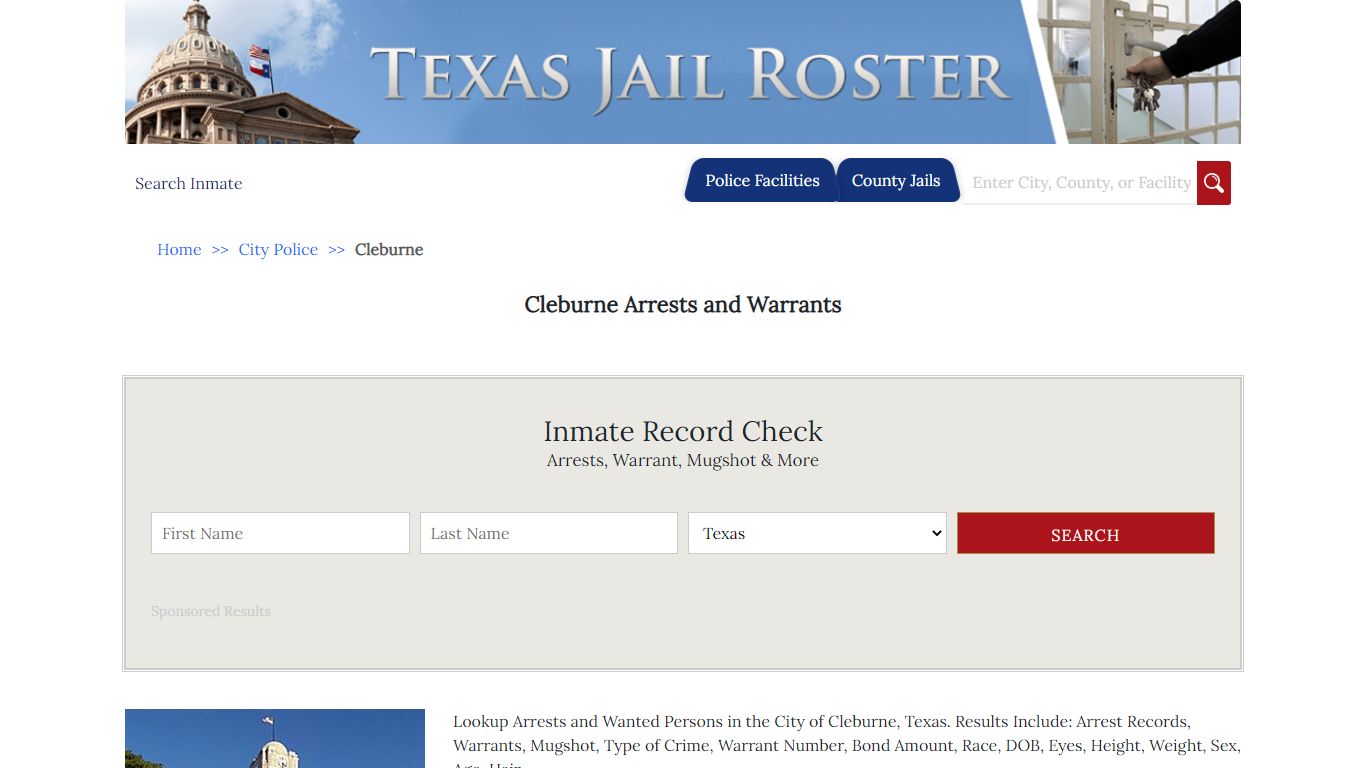 Cleburne Arrests and Warrants | Jail Roster Search